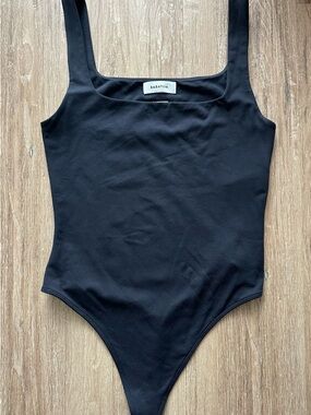 Babaton Aritzia Black Contour Thong Bodysuit